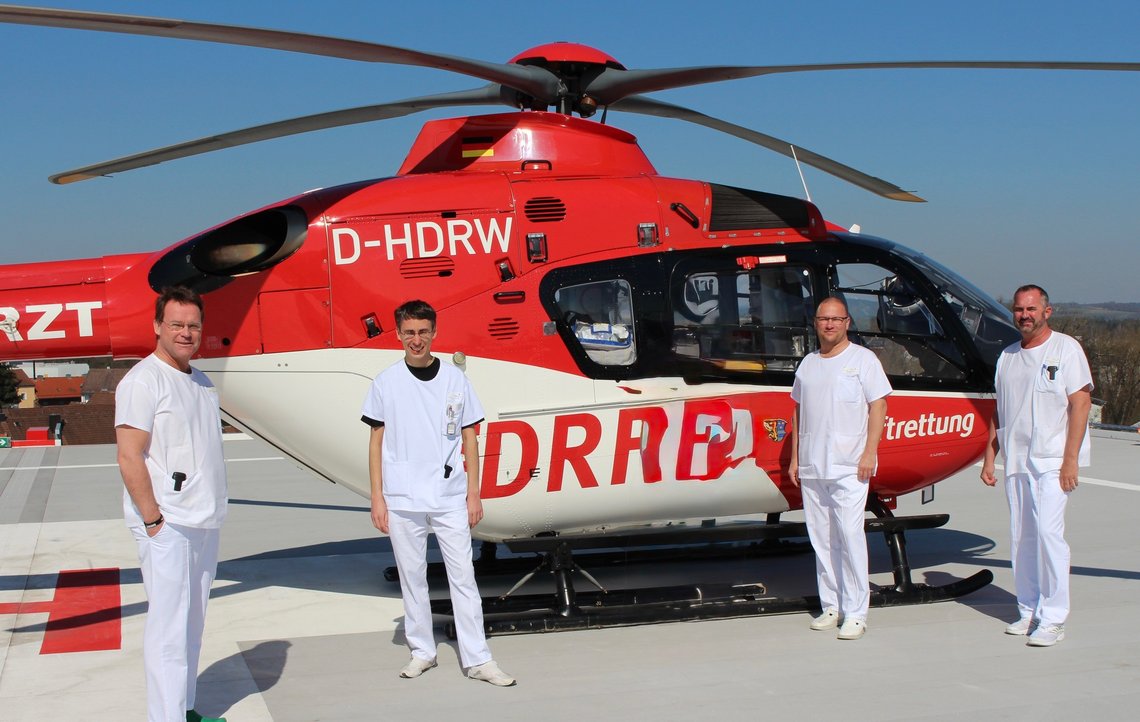 Schlaganfallspezialisten bei Rettungshubschrauber