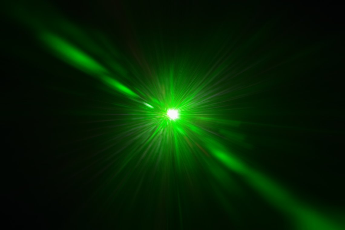 Grüner Laserstrahl